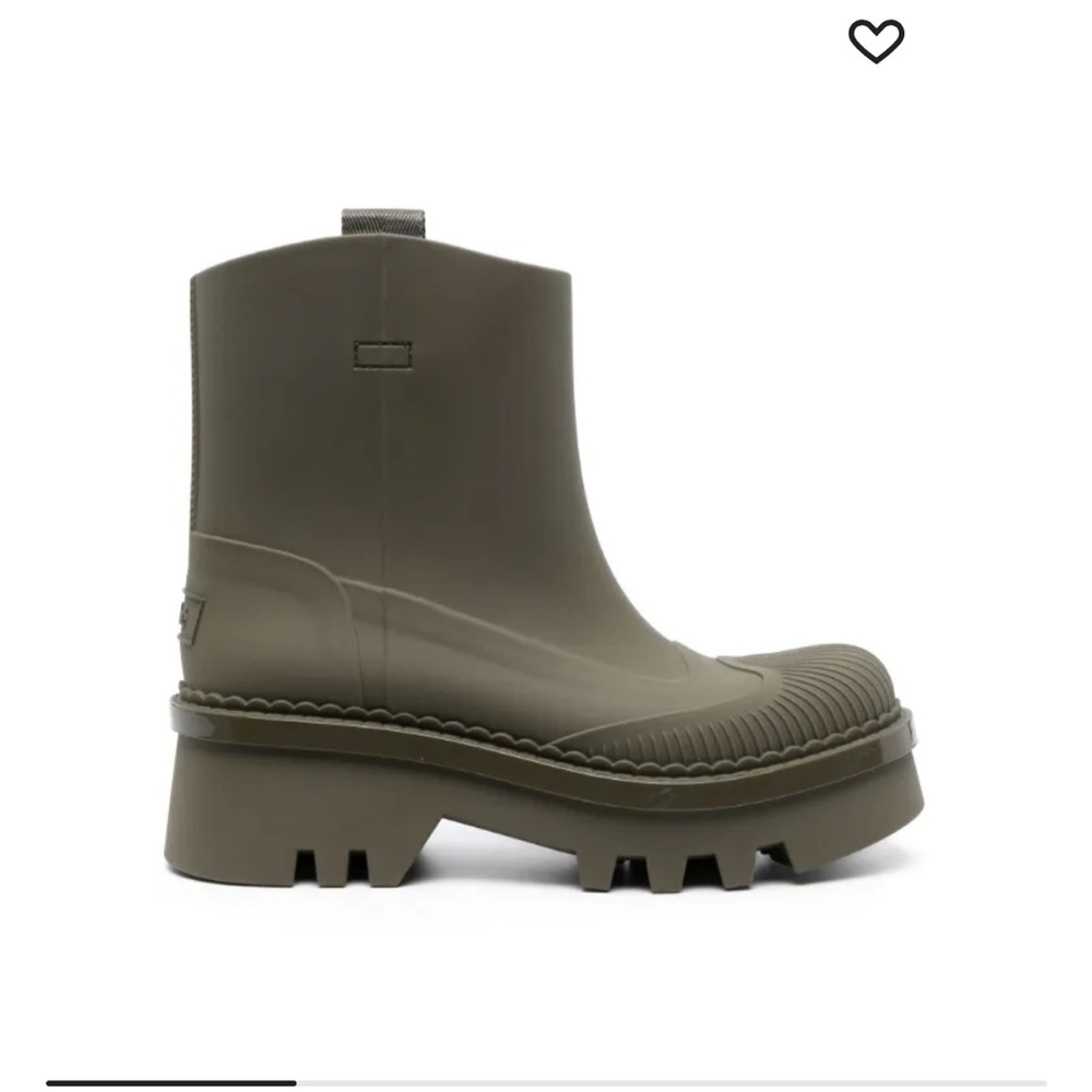 Chloé Chunky Olive Green Rain Boots